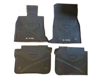 GM First- and Second-Row Premium All-Weather Floor Mats in Jet Black with Cadillac Logo and CT6 Script 84025489