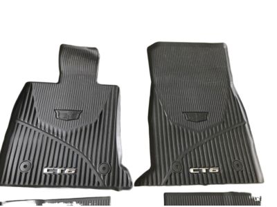 GM First- and Second-Row Premium All-Weather Floor Mats in Maple Sugar with Cadillac Logo and CT6 Script 84025490