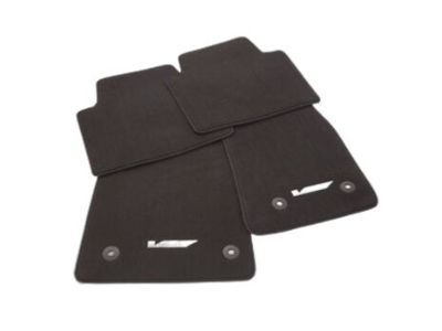 GM Front and Rear Carpeted Floor Mats in Jet Black with Monochromatic V-Series Logo 84033822
