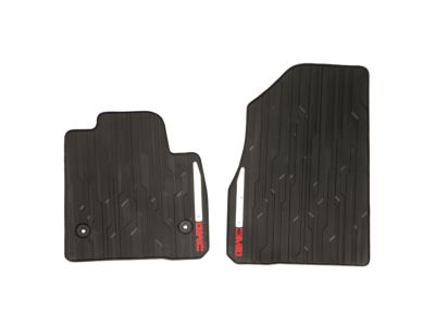 GM First-Row Premium All-Weather Floor Mats in Jet Black with GMC Logo 84038455