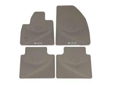 GM First-and Second-Row Premium All-Weather Floor Mats in Dark Titanium with Cadillac Logo and XT5 Script 84072386