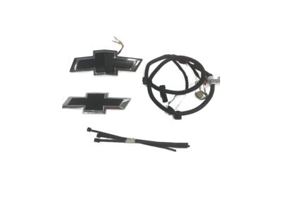 GM Front Illuminated and Rear Non-Illuminated Bowtie Emblem in Black for Vehicles with LED Headlamps 84087499
