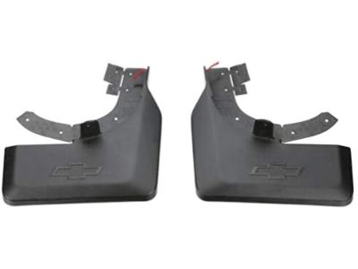 GM Rear Flat Splash Guards in Black with Bowtie Logo 84109907