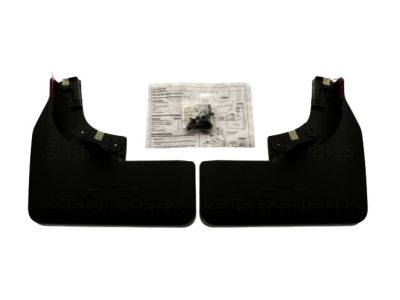 GM Rear Flat Splash Guards in Black with Bowtie Logo 84109907