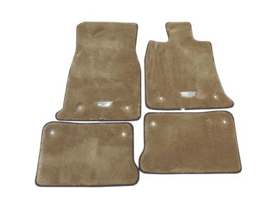 GM First- and Second-Row Premium Carpeted Floor Mats in Maple Sugar with Cadillac Logo 84139704