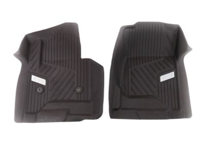 GM First-Row Premium All-Weather Floor Liners in Cocoa with Chrome GMC Logo (for Models with Center Console) 84185461