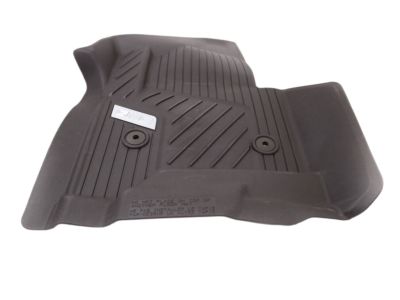 GM First-Row Premium All-Weather Floor Liners in Cocoa with Chrome GMC Logo (for Models with Center Console) 84185461