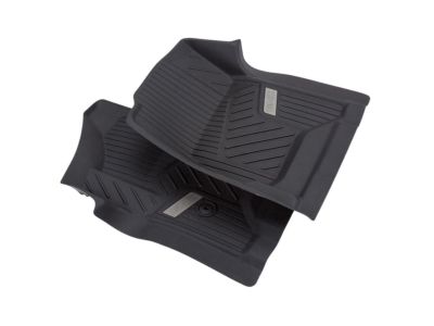 GM First-Row Premium All-Weather Floor Liners in Jet Black with GMC Logo (for Models with Center Console) 84185474