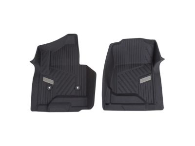 GM First-Row Premium All-Weather Floor Liners in Jet Black with GMC Logo (for Models with Center Console) 84185474