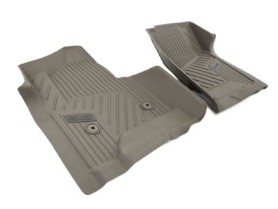 GM First-Row Premium All-Weather Floor Liners in Dune with GMC Logo (for Models with Center Console) 84185476