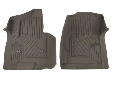 GM First-Row Premium All-Weather Floor Liners in Dune with GMC Logo (for Models with Center Console) 84185476