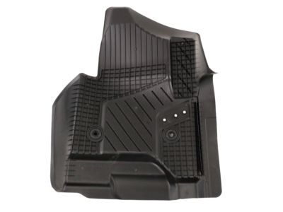 GM First-Row Premium All-Weather Floor Liners in Jet Black with Chrome Cadillac Logo 84203727