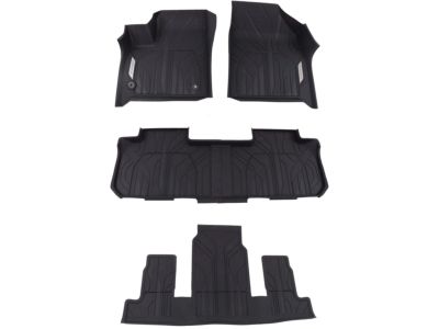 GM Second-Row Interlocking Premium All-Weather Floor Liner in Jet Black (for models with Second-Row Captain's Chairs) 84206854