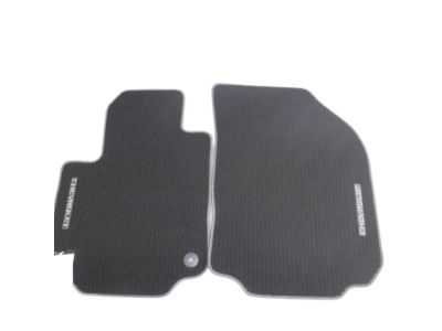 GM First-Row Premium Carpeted Floor Mats in Jet Black with Dark Ash Gray Binding and Chevrolet Script 84209598
