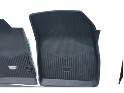 GM First-and Second-Row Premium All-Weather Floor Liners in Jet Black in Cadillac Logo 84220180