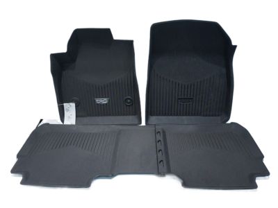 GM First-and Second-Row Premium All-Weather Floor Liners in Jet Black in Cadillac Logo 84220180