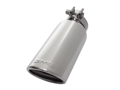 GM 2.7L Polished Stainless Steel Single Outlet Exhaust Tip with GMC Logo 84240393