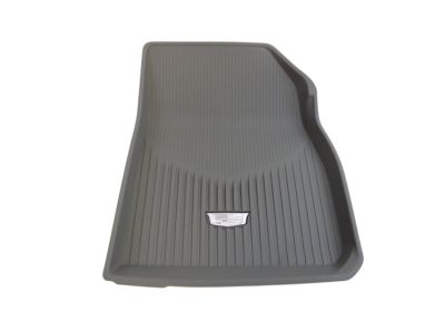 GM First- and Second-Row Premium All-Weather Floor Liners in Dark Titanium with Cadillac Logo 84286845