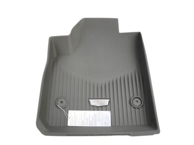 GM First- and Second-Row Premium All-Weather Floor Liners in Dark Titanium with Cadillac Logo 84286845