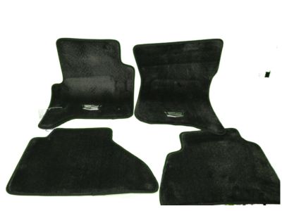 GM First- and Second-Row Premium Carpeted Floor Mats in Jet Black with Cadillac Logo 84313436