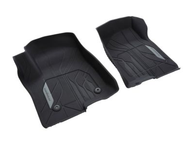 GM First-Row Premium All-Weather Floor Liners in Jet Black with Chevrolet Script (for Models with Center Console) 84333602