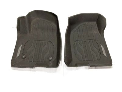 GM First-Row Premium All-Weather Floor Liners in Dark Ash Gray with GMC Logo (for Models with Center Console) 84333605