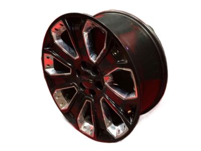 GM 22x9-Inch Aluminum 7-Spoke Wheel in Gloss Black with Chrome Inserts 84340647