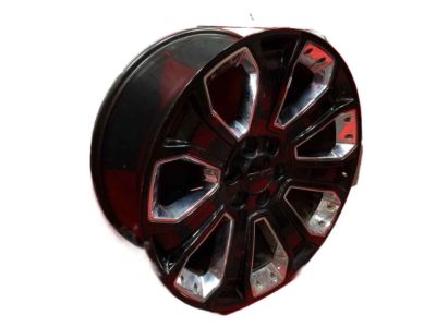 GM 22x9-Inch Aluminum 7-Spoke Wheel in Gloss Black with Chrome Inserts 84340647