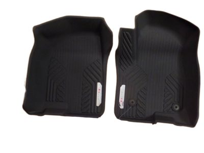 GM First-Row Premium All-Weather Floor Liners in Jet Black with AT4 Logo (for Models with Center Console) 84348121