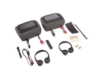 GM Rear-Seat Infotainment System with DVD Player in Dark Galvanized Cloth with Light Galvanized Accents 84352479