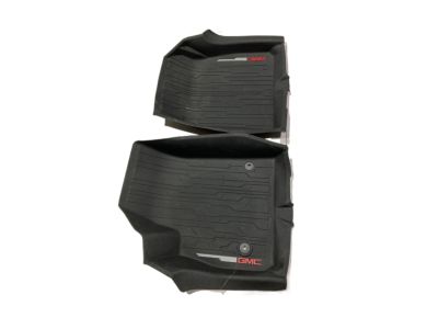 GM First-Row Premium All-Weather Floor Liners in Dark Ash Gray with GMC Logo (for Models with Center Console) 84369009