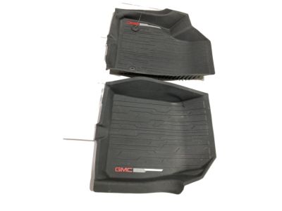 GM First-Row Premium All-Weather Floor Liners in Dark Ash Gray with GMC Logo 84369009