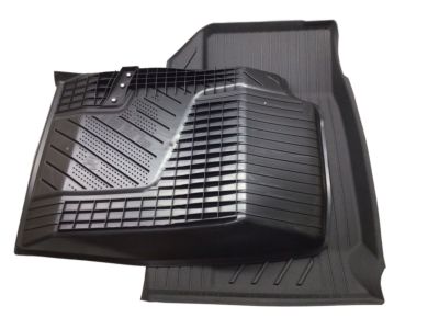 GM First-Row Premium All-Weather Floor Liners in Jet Black with Chrome GMC Logo 84370637