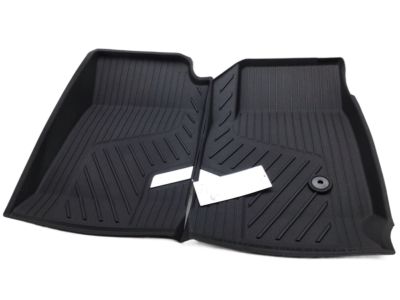 GM First-Row Premium All-Weather Floor Liners in Jet Black with Chrome GMC Logo 84370637