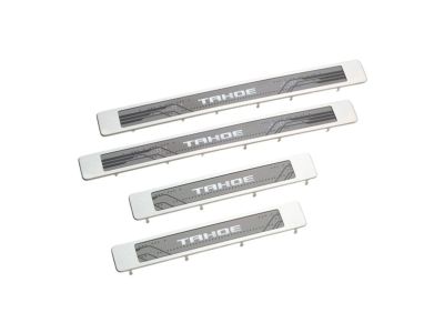 GM Illuminated Front and Rear Door Sill Plates with Tahoe Script 84446036
