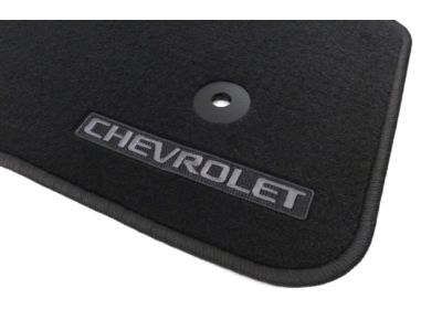 GM Crew Cab First- and Second-Row Carpeted Floor Mats in Jet Black with Chevrolet Script 84519743