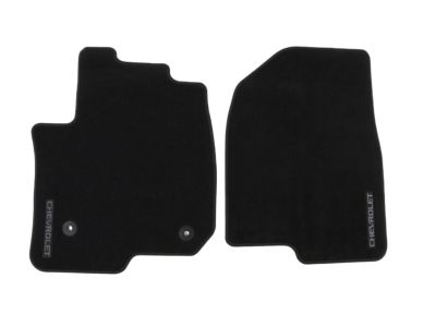 GM Crew Cab First- and Second-Row Carpeted Floor Mats in Jet Black with Chevrolet Script 84519743