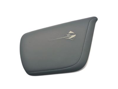GM Floor Console Lid in Gray Leather with Gray Stitching and Stingray Logo 84539783