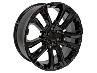 GM 22x9-Inch Aluminum Multi-Spoke Wheel in Black with Select Machining 84582669