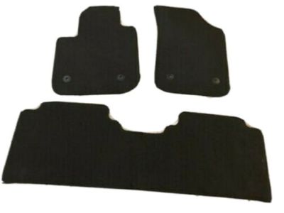 GM First- and Second-Row Carpeted Floor Mats in Ebony with Avenir Script 84598258