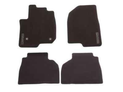 GM Crew Cab First- and Second-Row Carpeted Floor Mats in Dark Atmosphere with GMC Logo 84655255