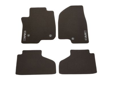 GM First- and Second-Row Carpeted Floor Mats in Very Dark Ash Gray with GMC Logo for Denali Models 84665258