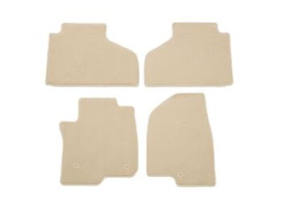 GM First-Row Premium All-Weather Floor Liners in Whisper Beige with Cadillac Logo 84700124