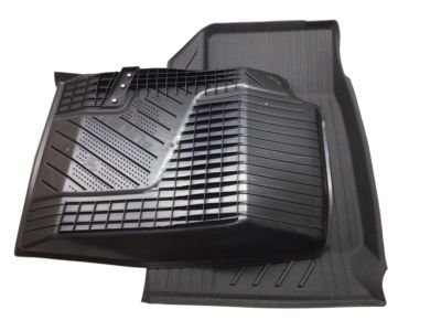 GM First-Row Premium All-Weather Floor Liners in Jet Black with Chrome GMC Logo (for Models with Center Console) 84708357