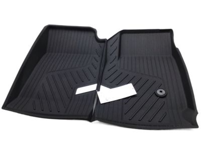 GM First-Row Premium All-Weather Floor Liners in Jet Black with Chrome GMC Logo (for Models with Center Console) 84708357