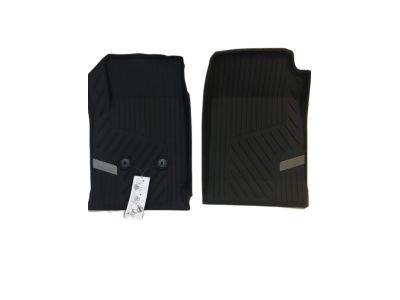 GM First-Row Premium All-Weather Floor Liners in Jet Black with Bowtie Logo 84708369