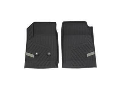 GM First-Row Premium All-Weather Floor Liners in Jet Black with Bowtie Logo 84708369