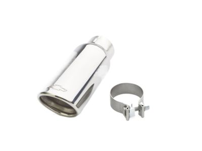 GM 4.3L or 5.3L Polished Stainless Steel Single Outlet Exhaust Tip with Bowtie Logo 84722771