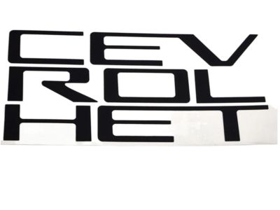 GM CHEVROLET Tailgate Lettering Decal in Black Vinyl 84743985