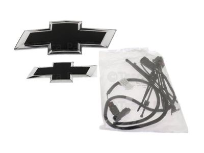 GM Front Illuminated and Rear Non-Illuminated Bowtie Emblems in Black 84751544